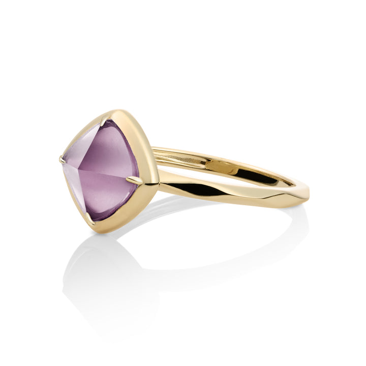 Edge Ring Aubergine Quartz | 9 karaat