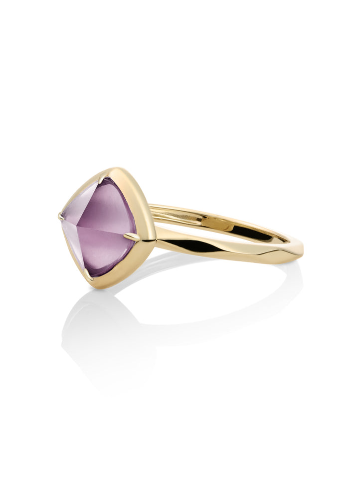 Edge Ring Aubergine Quartz | 9 karaat