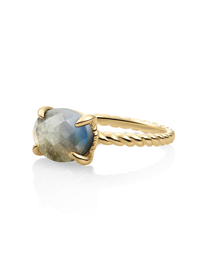 Twist Ring Labradorite - 9 karaat