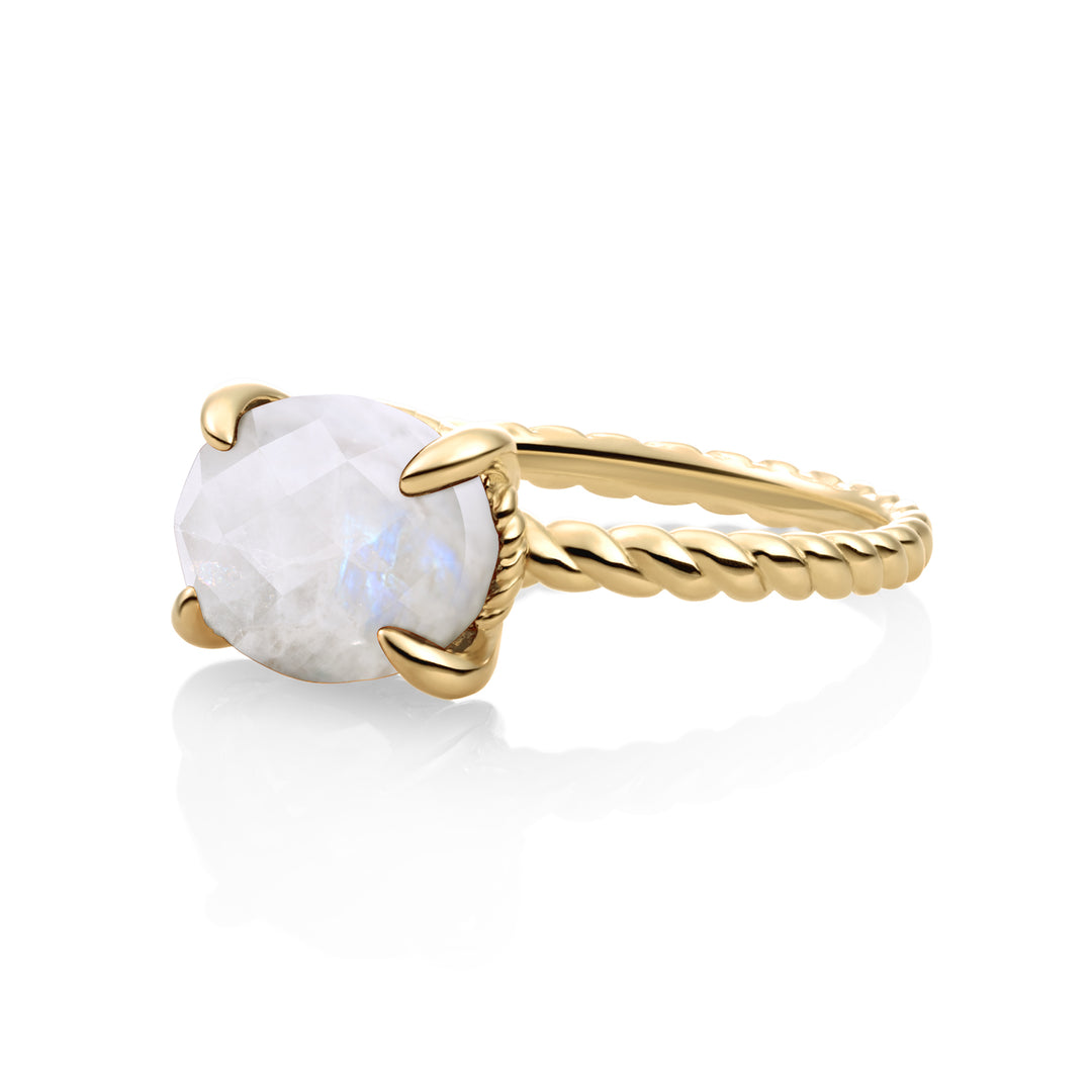 Goudkleurige Ring Twist Moonstone van Sparkling jewels