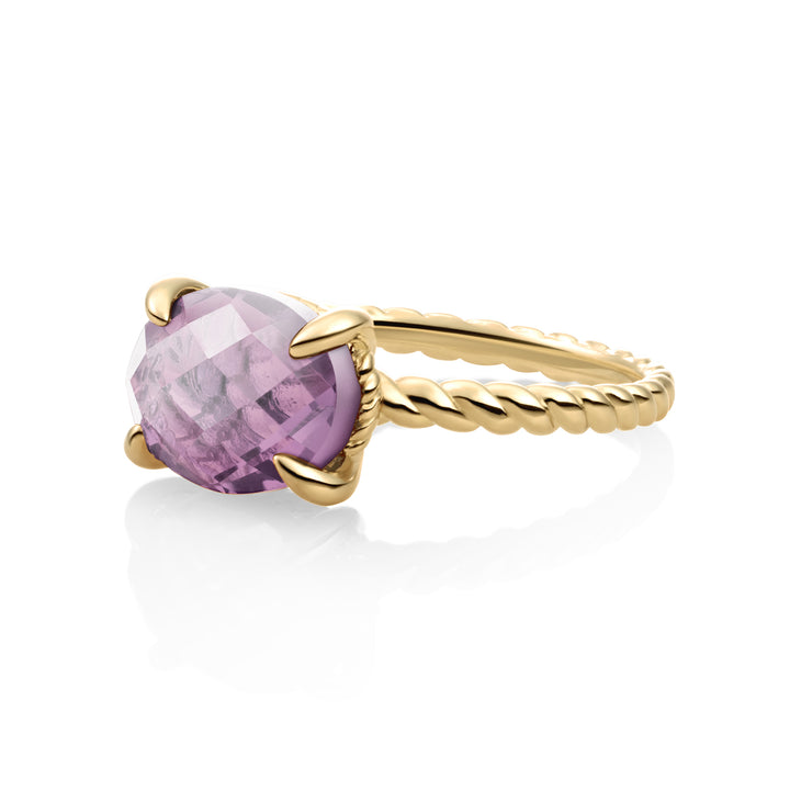 Twist Ring Aubergine Quarz | 9 Karat