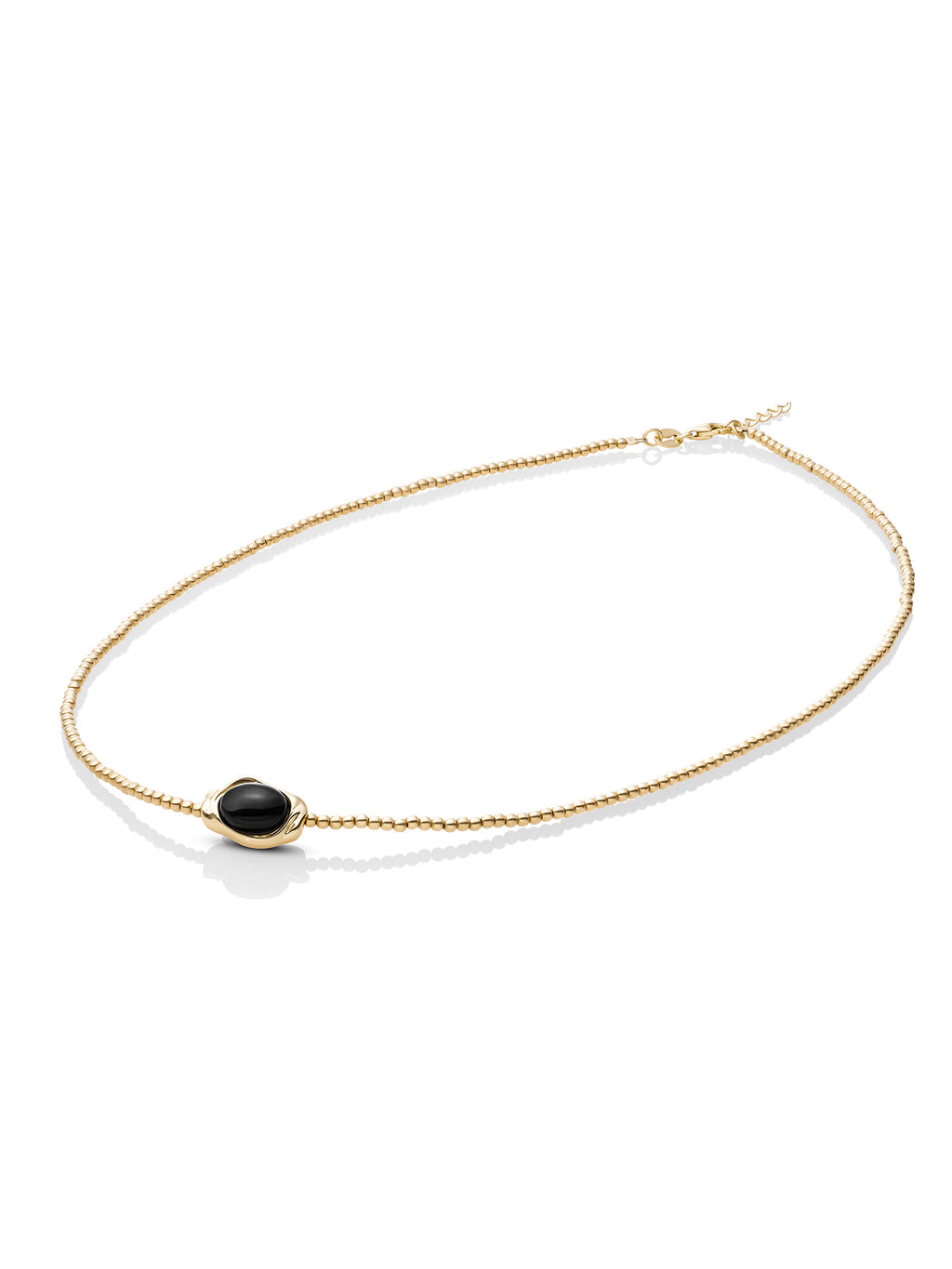 Onyx Flow Beaded Necklace 2mm Ketting Set Goud - Sets