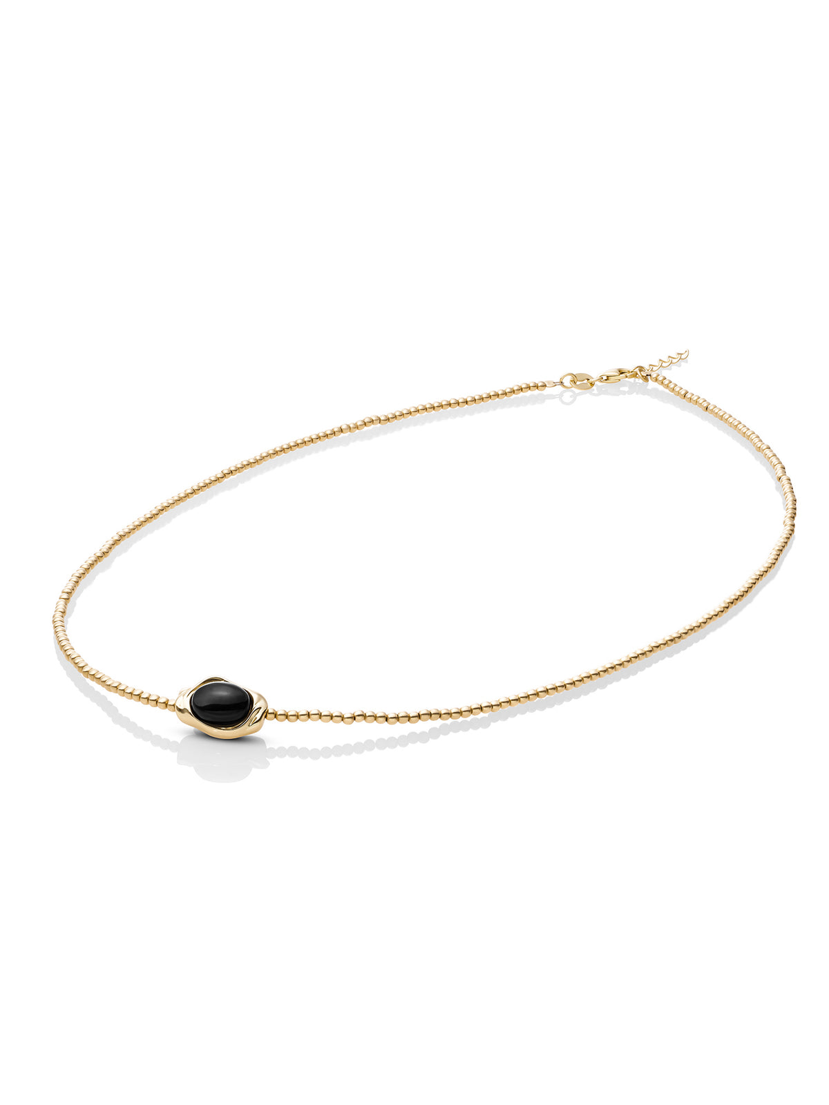 Onyx Flow Beaded Necklace 2mm Ketting Set Goud - Sets