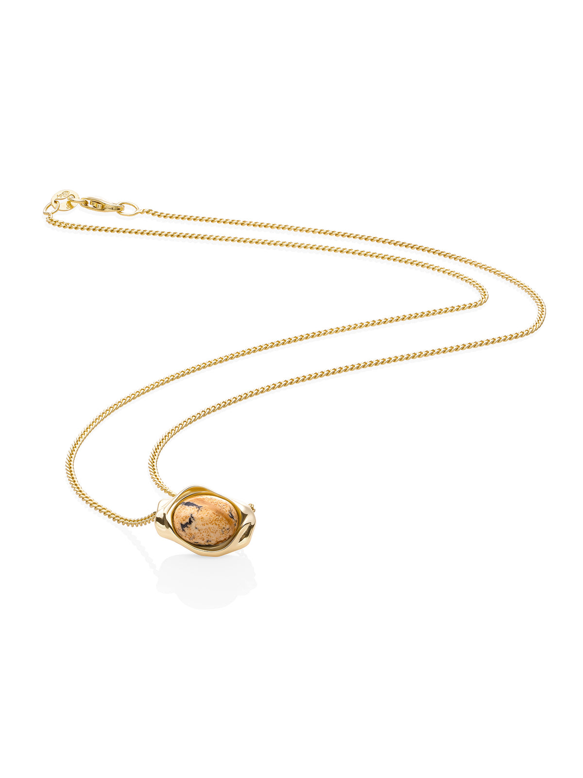 Landscape Jasper Flow Curb Ketting Set Goud - Sets