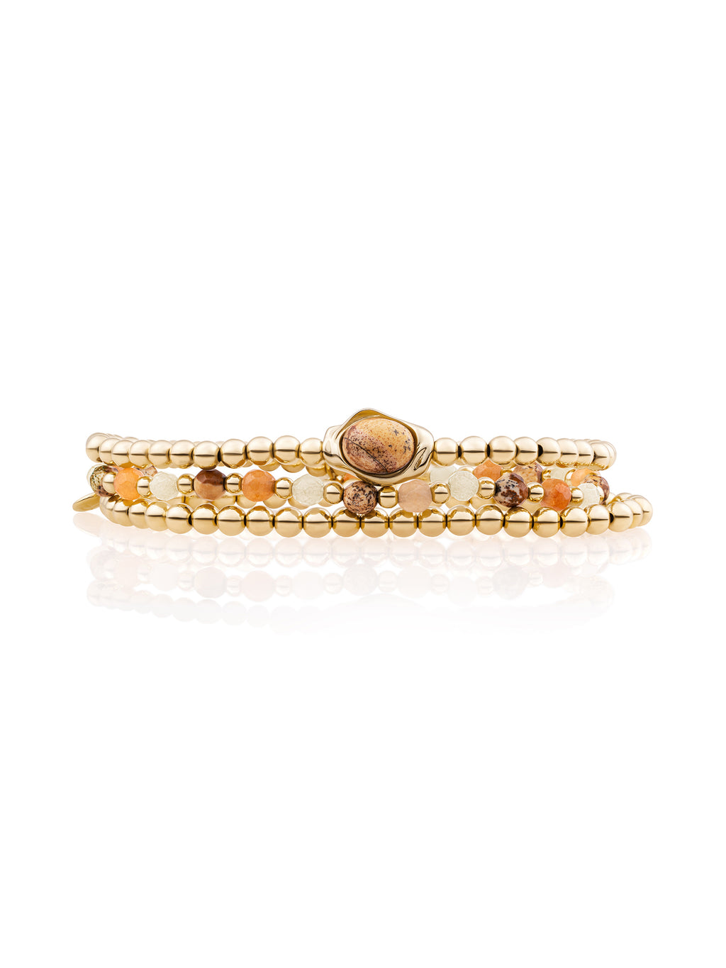 Landscape Jasper Flow Multi Armbanden Set Goud - Sets
