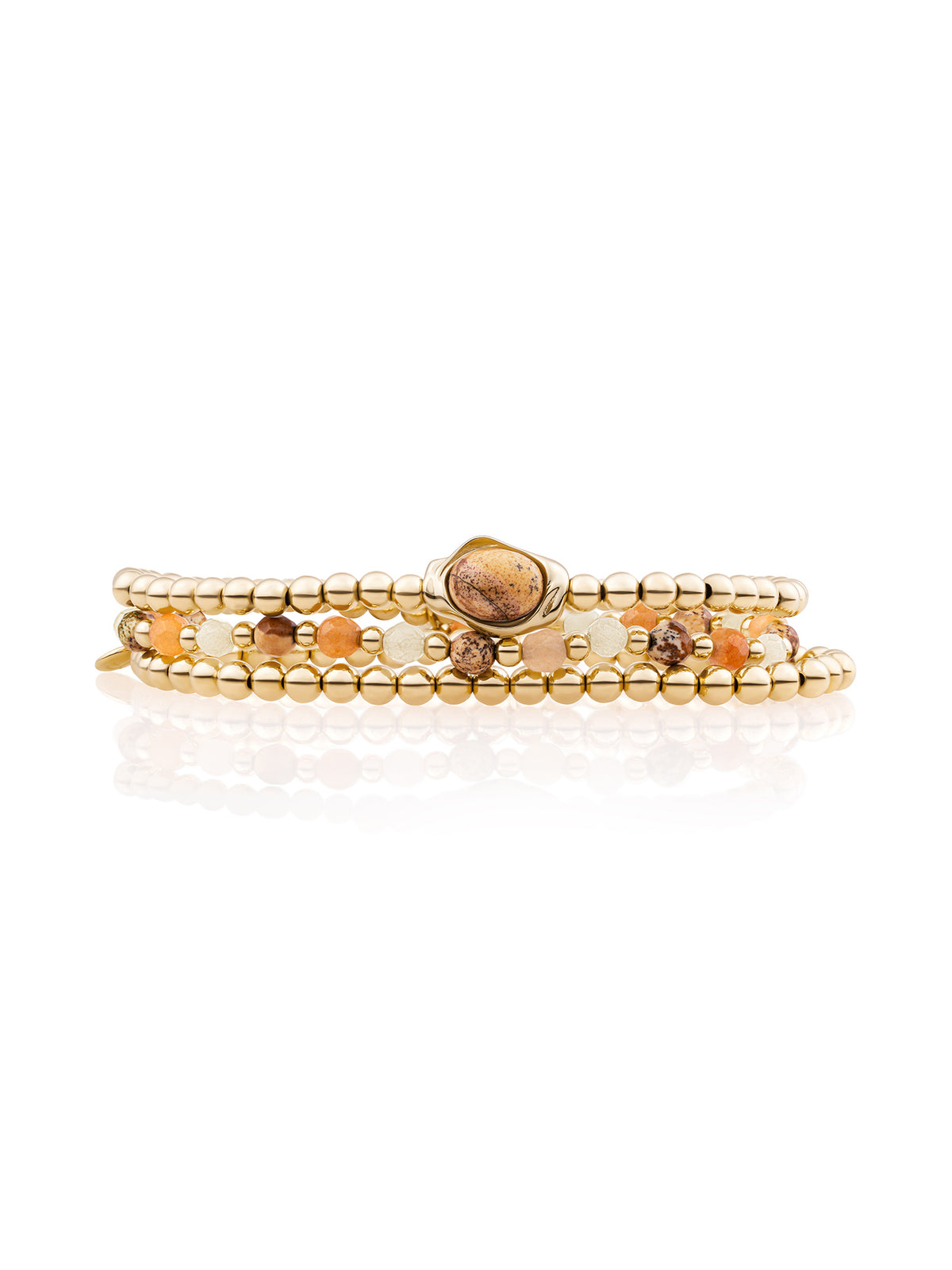 Landscape Jasper Flow Multi Armbanden Set Goud - Sets