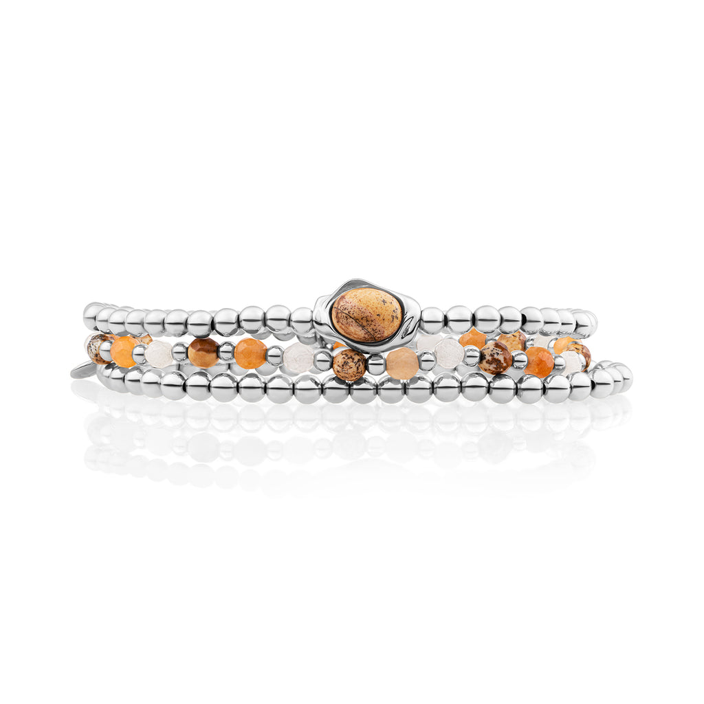 Landscape Jasper Flow Multi Armbanden Set Zilver - Sets