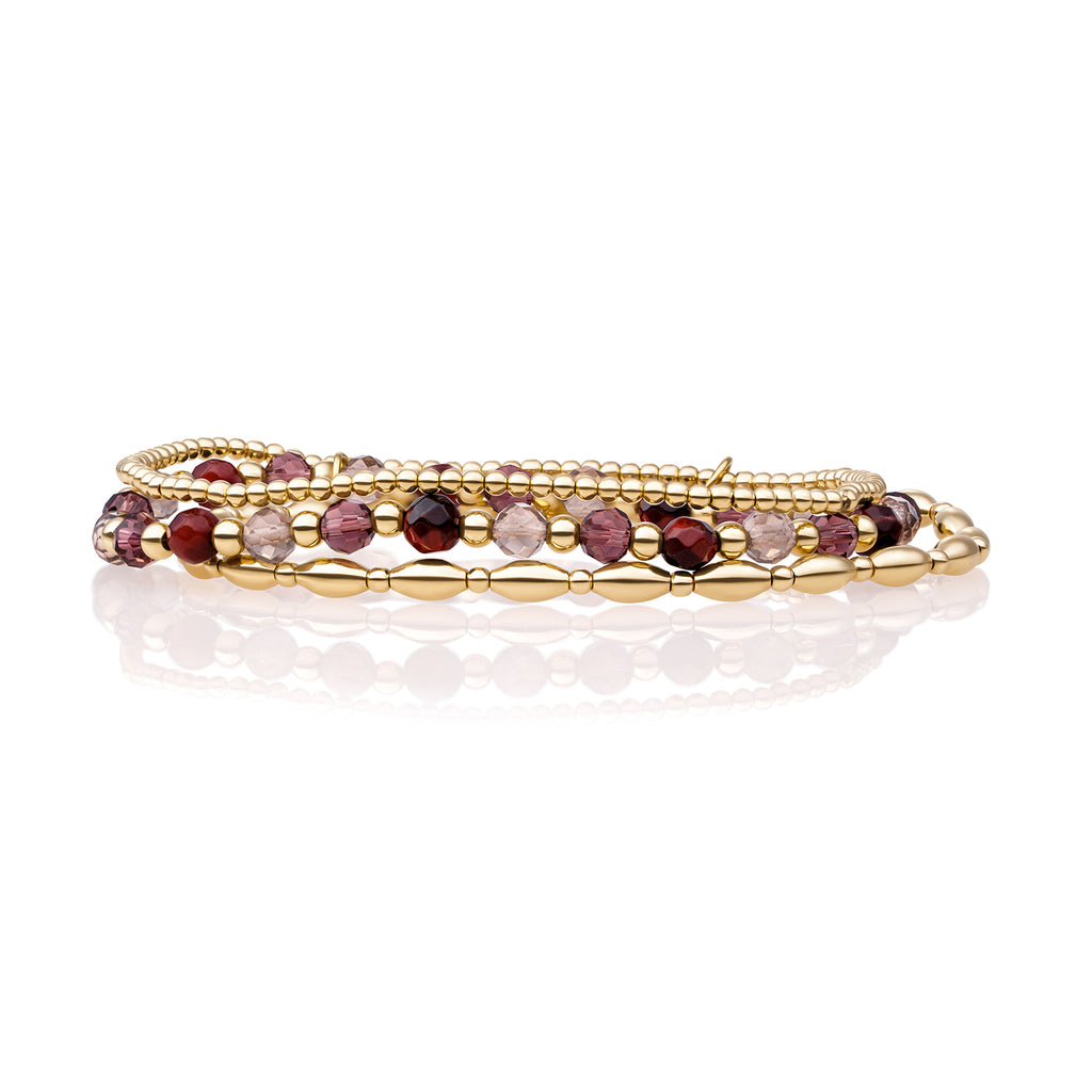 Multi Gem Rice Mix Armbanden Set Goud - Sets