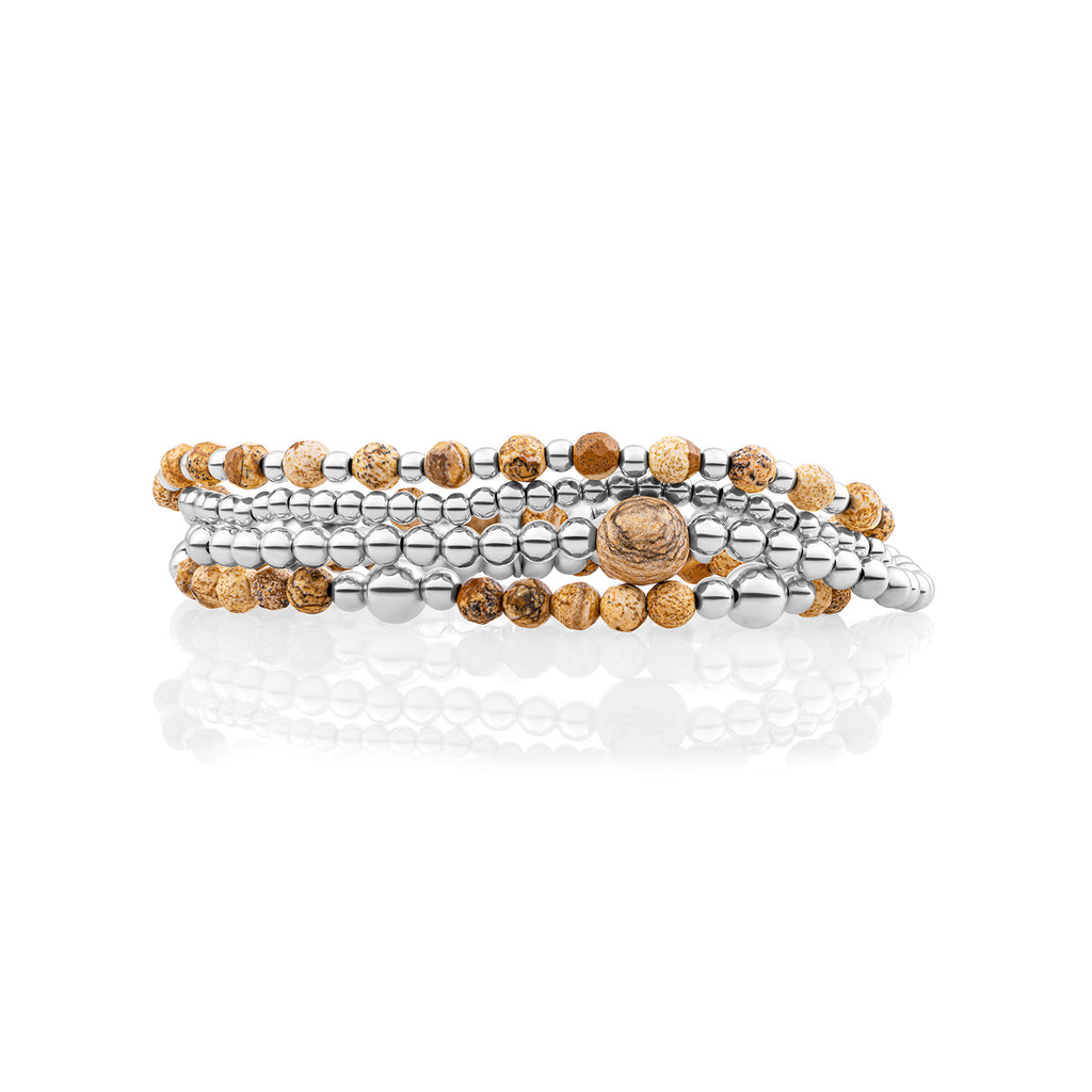 Landscape Jasper Interstellar Core Armbanden Set Zilver - Sets