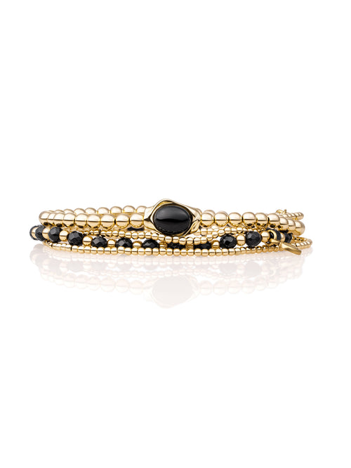 Onyx Flow Saturn Armbanden Set Goud - Sets
