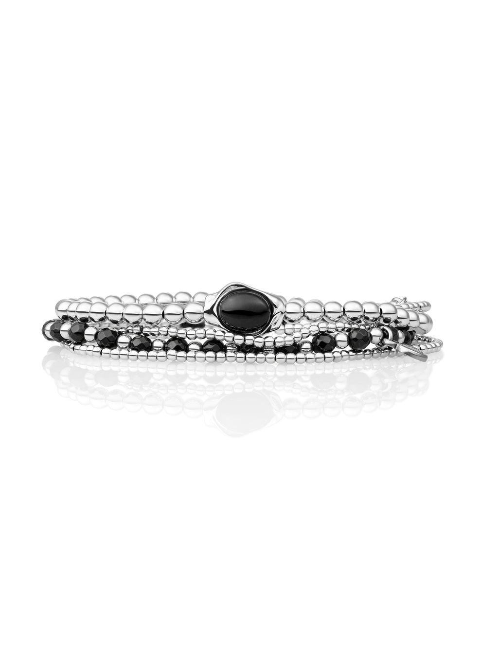Onyx Flow Saturn Armbanden Set Zilver - Sets