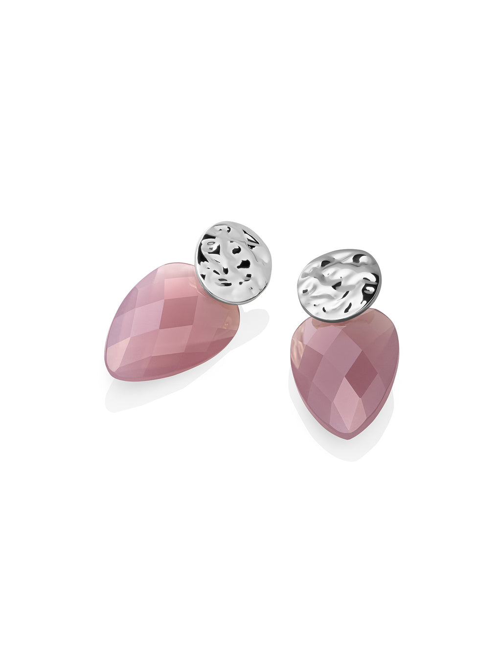 Aubergine Quartz Blossom Fuse Push Back Oorbellen Set - Sets