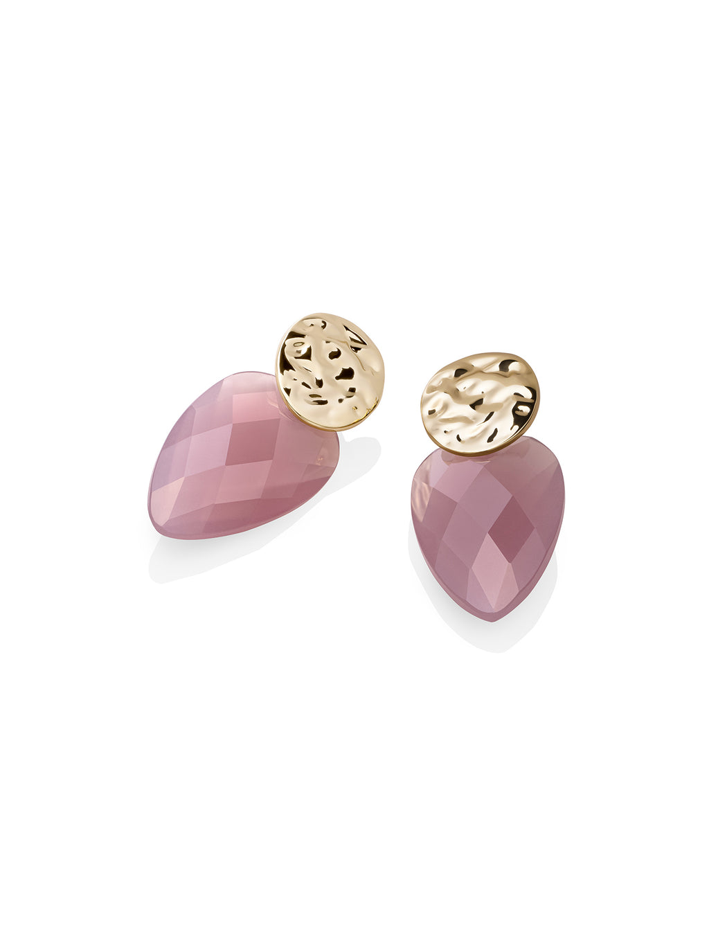 Aubergine Quartz Blossom Fuse Push Back Oorbellen Set - Sets