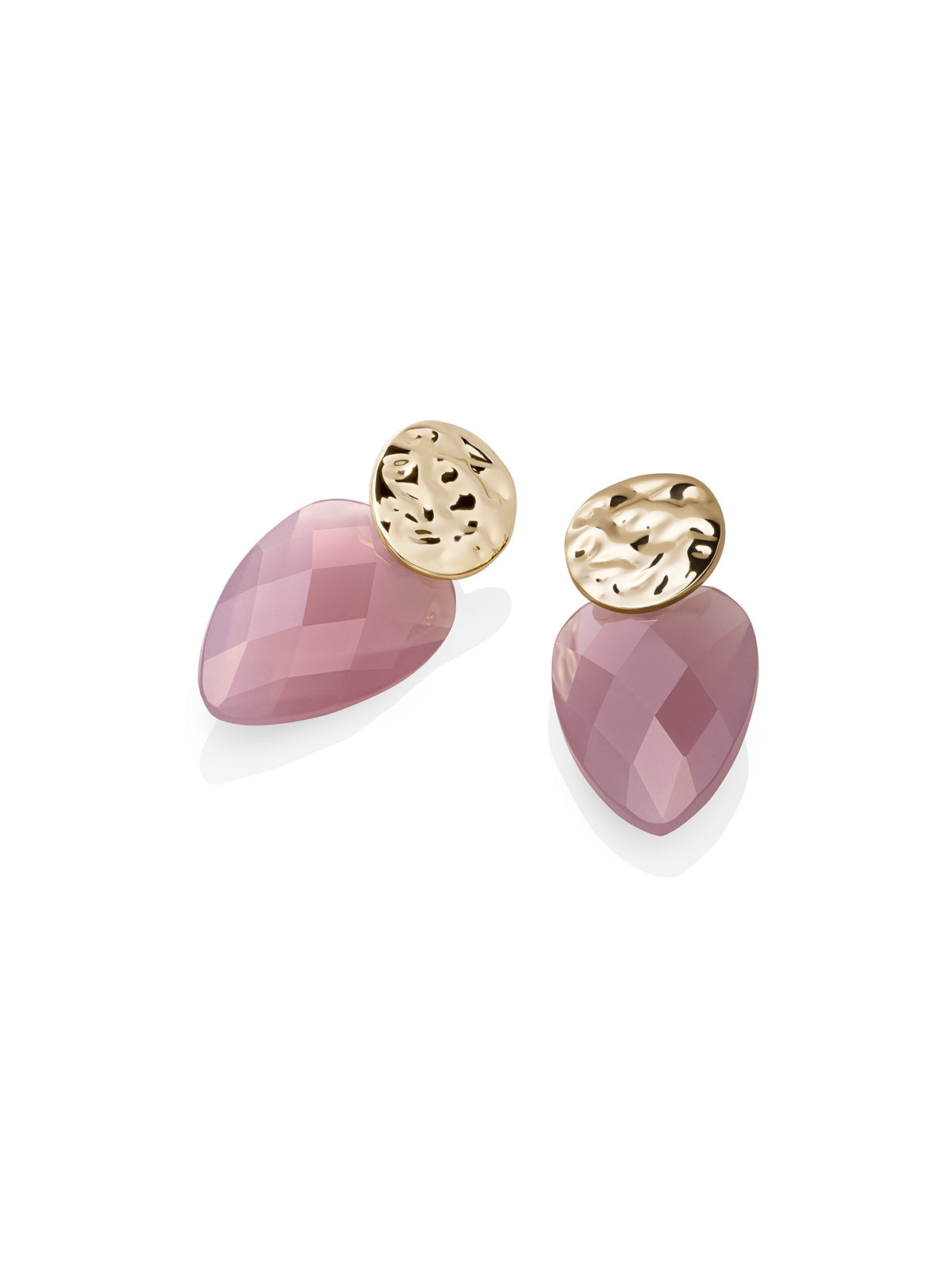 Aubergine Quartz Blossom Fuse Push Back Oorbellen Set - Sets