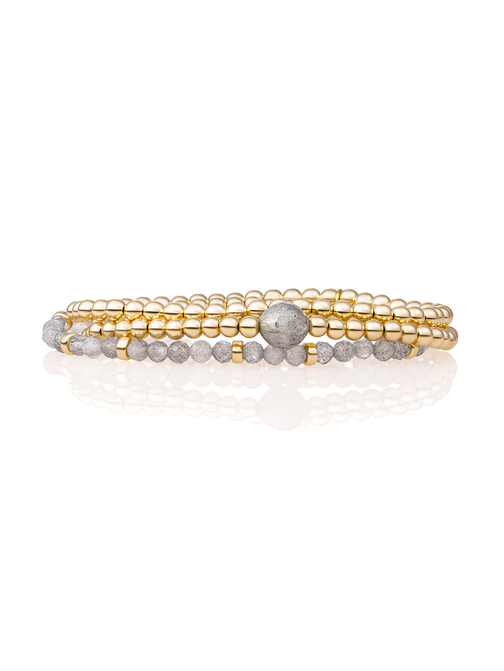 Labradorite Core Roundel Interstellar Armbanden Set Goud - Sets