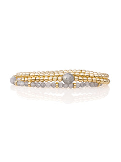 Labradorite Core Roundel Interstellar Armbanden Set Goud - Sets