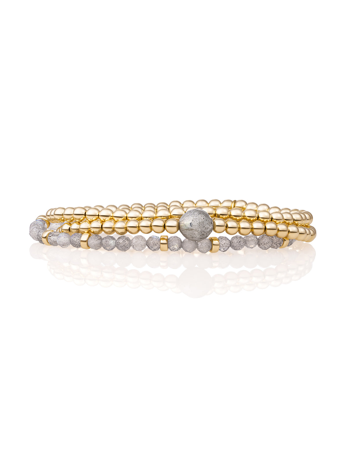 Labradorite Core Roundel Interstellar Armbanden Set Goud - Sets