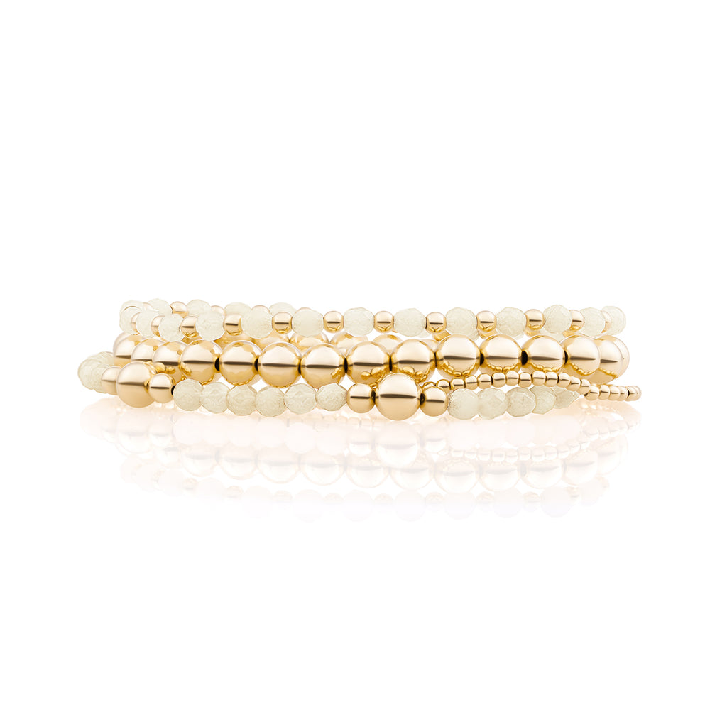 Buttery Jade Roundel Bold Mix Armbanden Set Goud - Sets