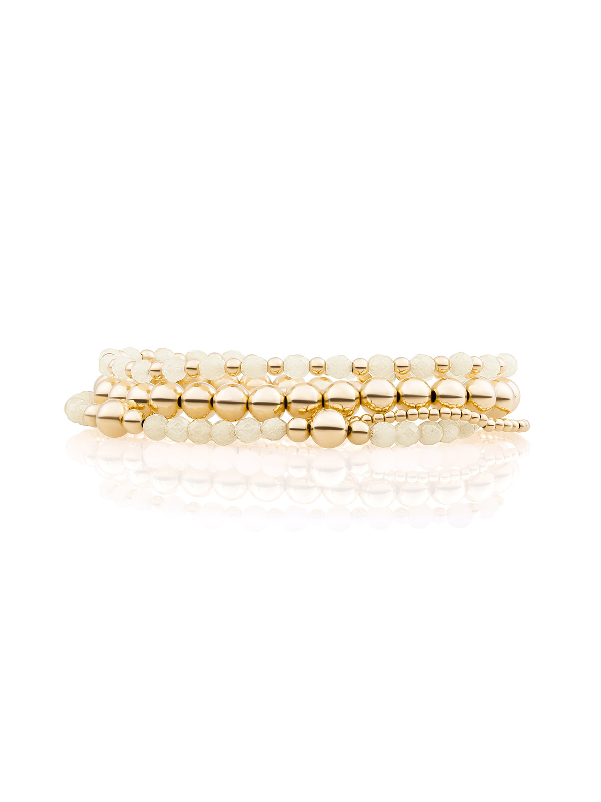 Buttery Jade Roundel Bold Mix Armbanden Set Goud - Sets
