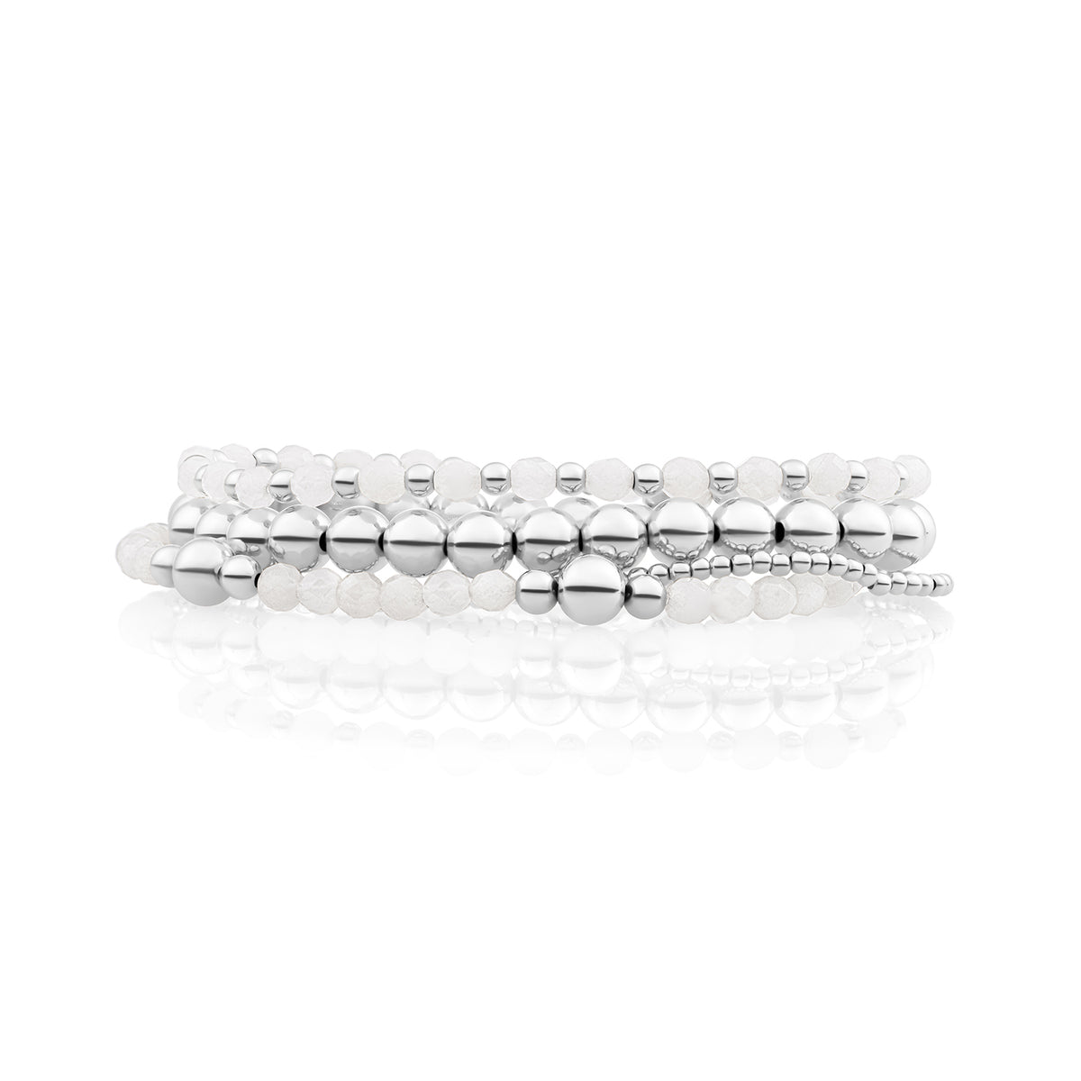 Buttery Jade Roundel Bold Mix Armbanden Set Zilver - Sets
