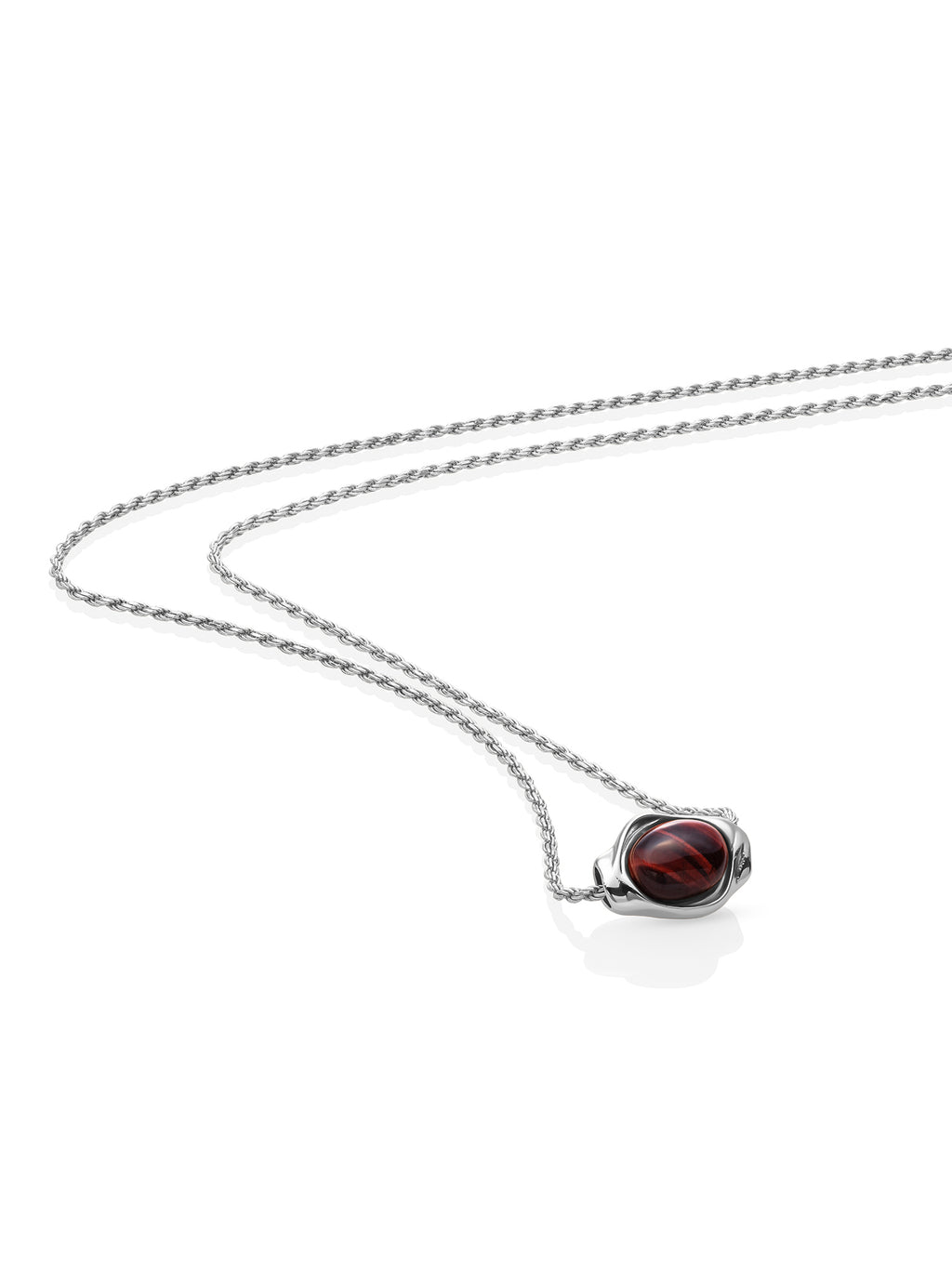 Red Tiger Eye Flow Rope Ketting Set Zilver - Sets