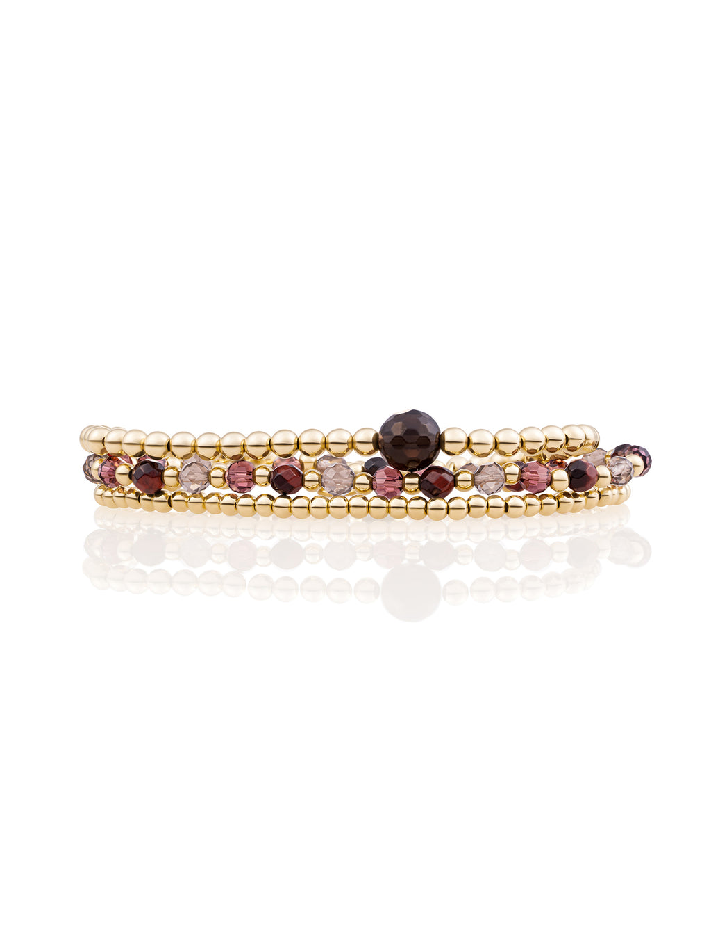 Smoky Quartz Multi Armbanden Set Goud - Sets