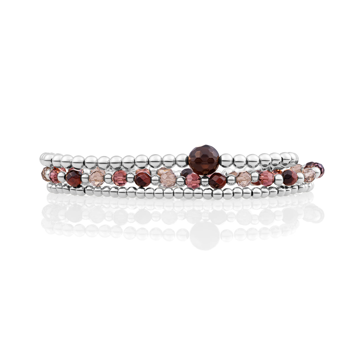 Smoky Quartz Multi Armbanden Set Zilver - Sets
