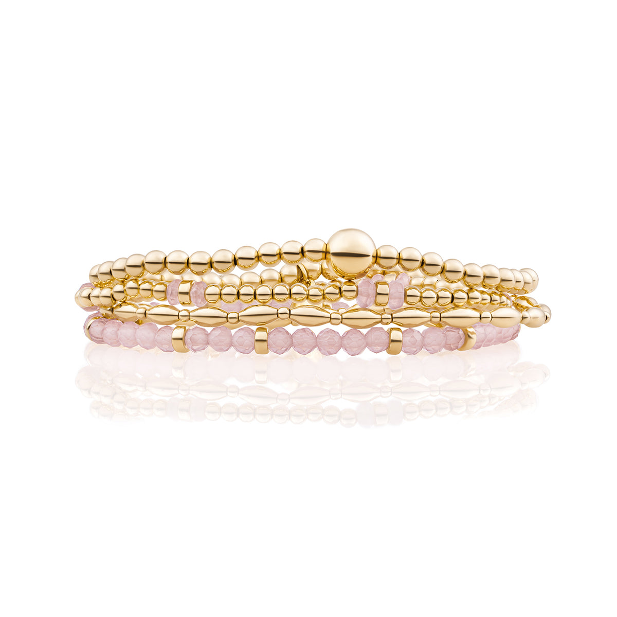 Pink Opalite Core Rice Mix Armbanden Set Goud - Sets