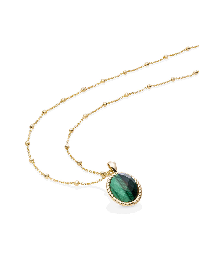 Malachite Twist Ball Chain Ketting Set Goud - Sets
