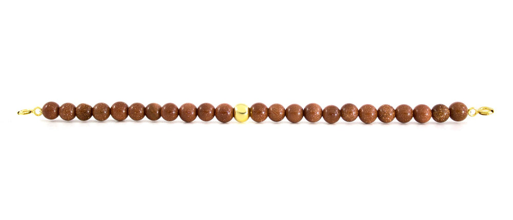 Goldstone Brown Bracelet with Clasps - 6MM - Sparkling Jewels