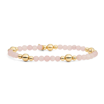 Rose Quartz armbandje met gouden accenten #kleur_goud