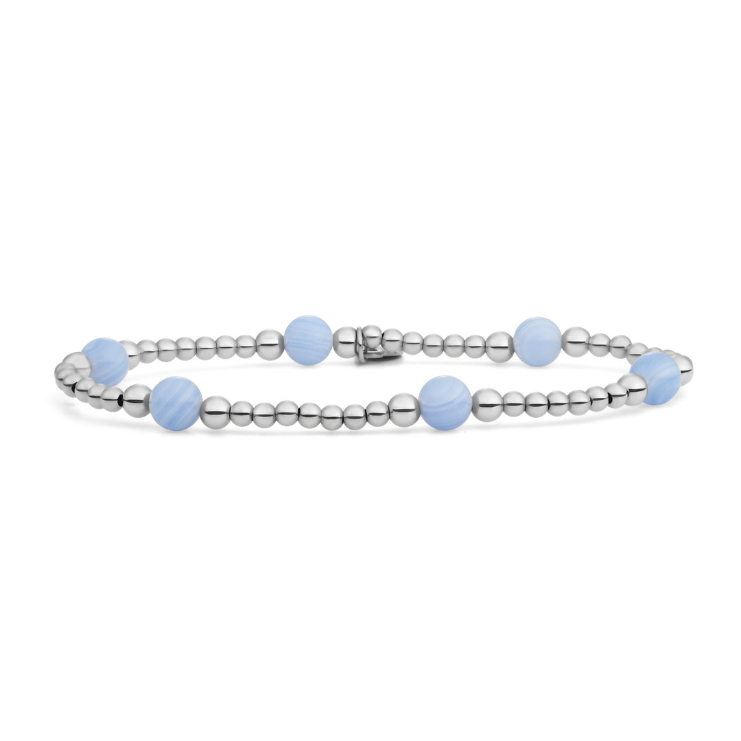 kralenarmband in zilver voor vrouwen met blauwe edelstenen #kleur_zilver