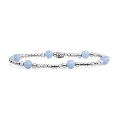 kralenarmband in zilver voor vrouwen met blauwe edelstenen #kleur_zilver