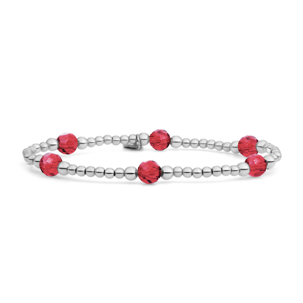 Gouden armband met rode edelsteen van Sparkling Jewels #kleur_zilver