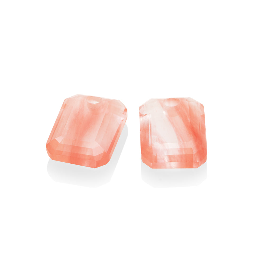 Emerald cut edelstenen gefacetteerde cherry quartz edelstenen voor aan oorbellen van Sparkling Jewels