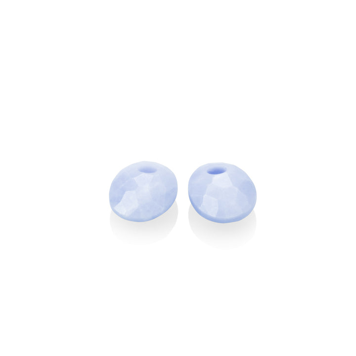 Kleine ovalen oorbel edelstenen Sparkling Jewels gemaakt van gefacetteerde blue lace agate edelsteen