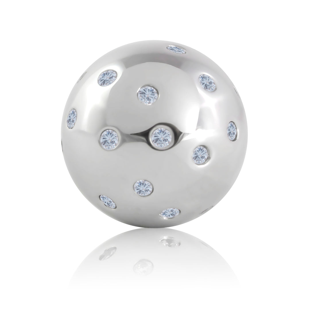 Silver - Swarovski Crystals Flush ball - 20mm - Sparkling Jewels