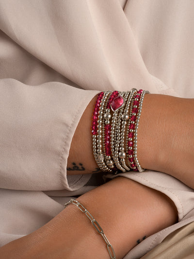 armbanden om te combineren in Fuchsia Quartz #kleur_zilver