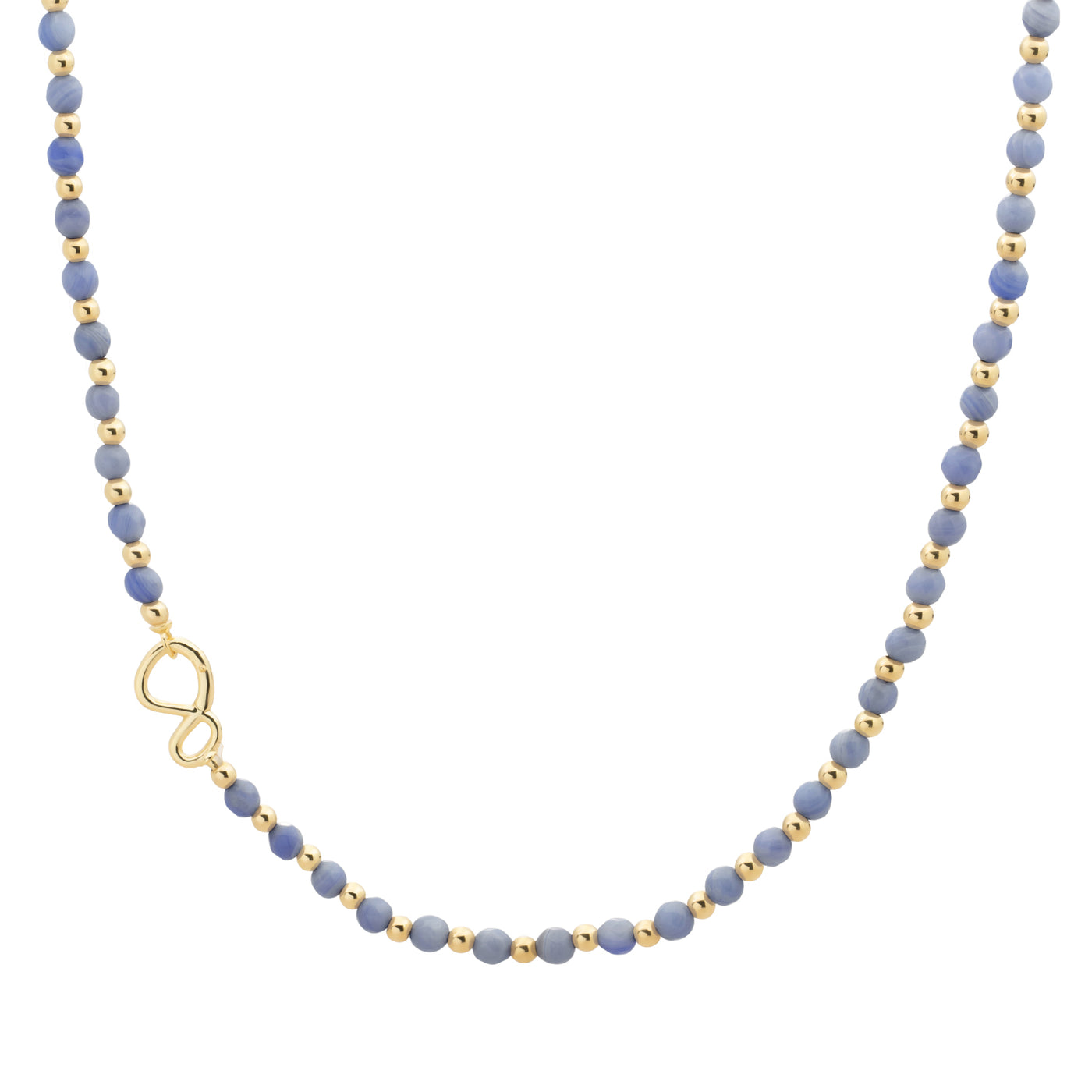 Link necklace Blue Aventurine Mix Gold Plated