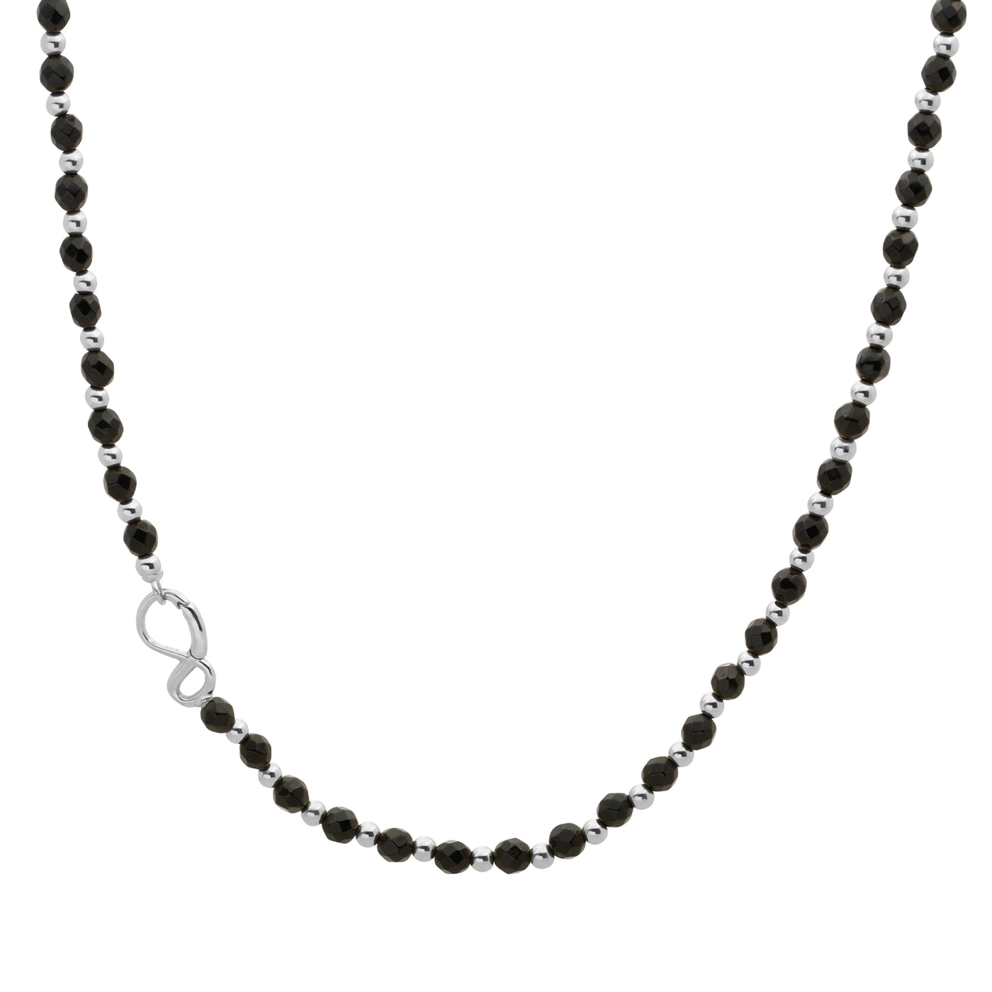 Link necklace Onyx mix silver