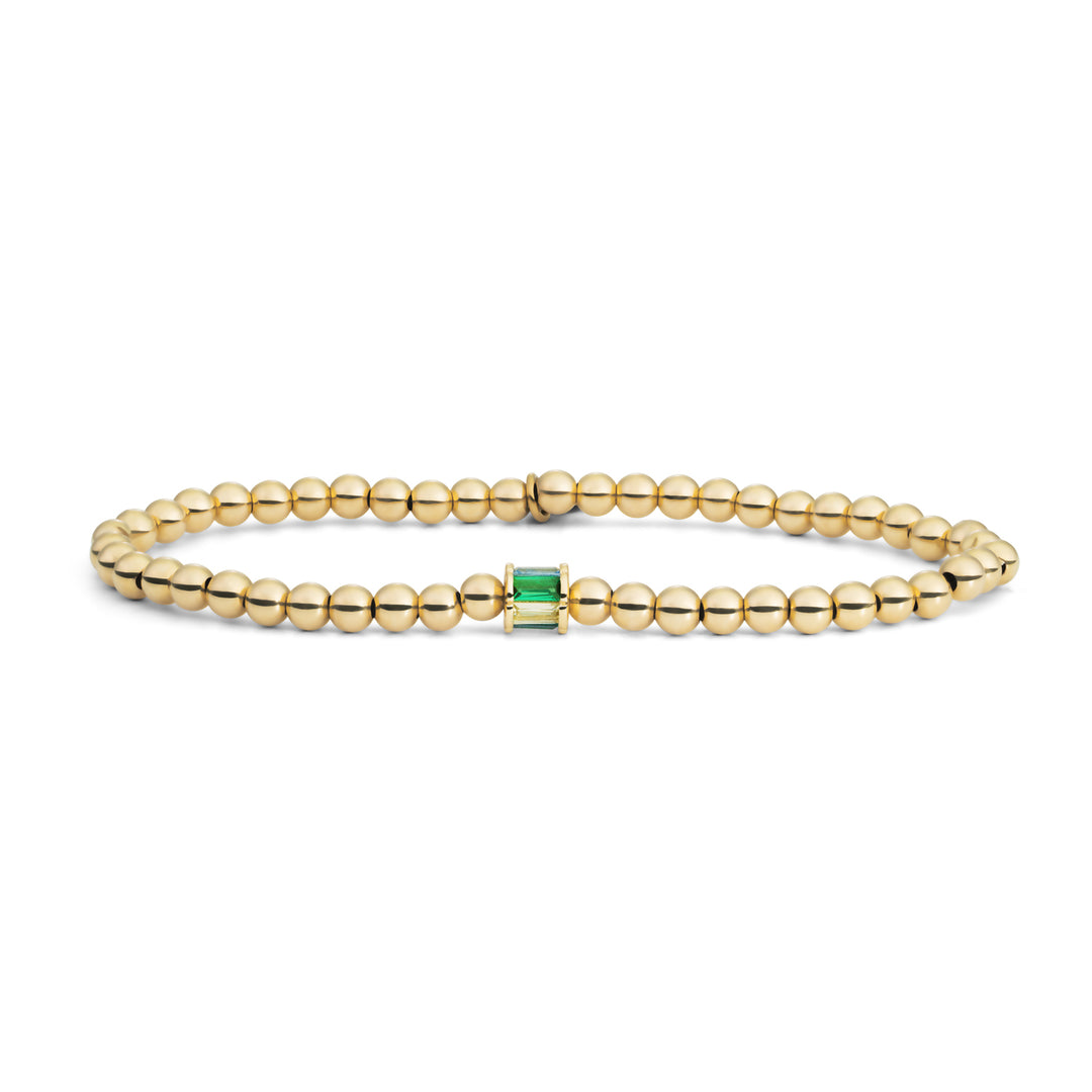 Gouden armband met groene edelsteen van Sparkling