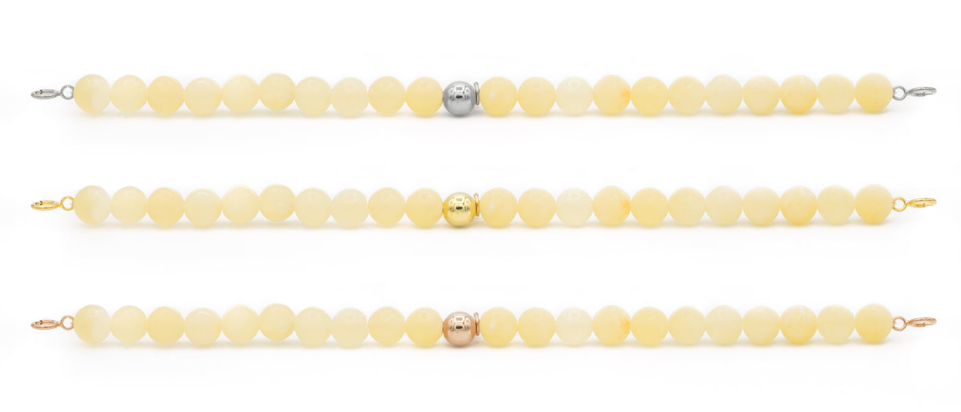 Yellow Calcite Orbit Bracelets with clasps - 6MM - Sparkling Jewels