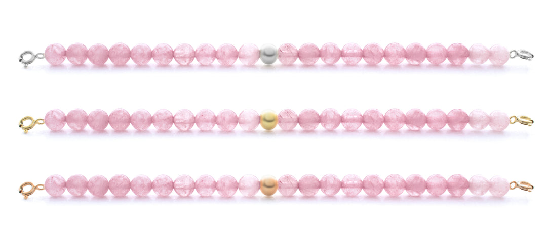 Rose Kwarts Orbit Armband met gesp - 6MM - Sparkling Jewels
