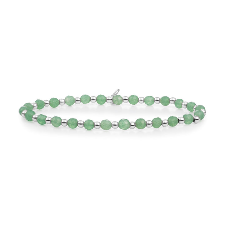 925 sterling zilveren armband met groene aventurijn edelstenen #kleur_zilver