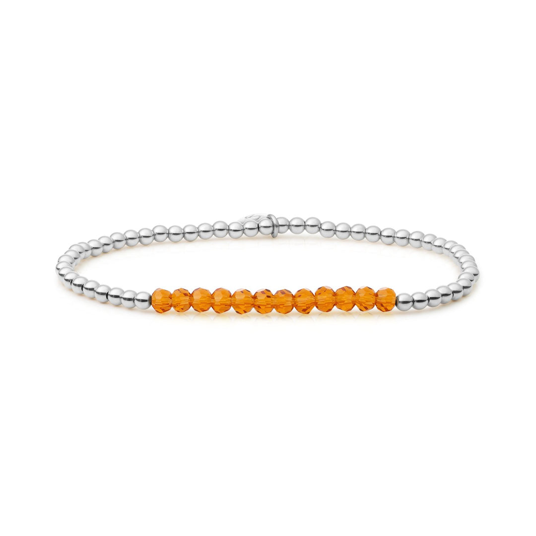 Line armband met citrine quartz balletjes 4mm en de zilveren beads 3mm #kleur_zilver