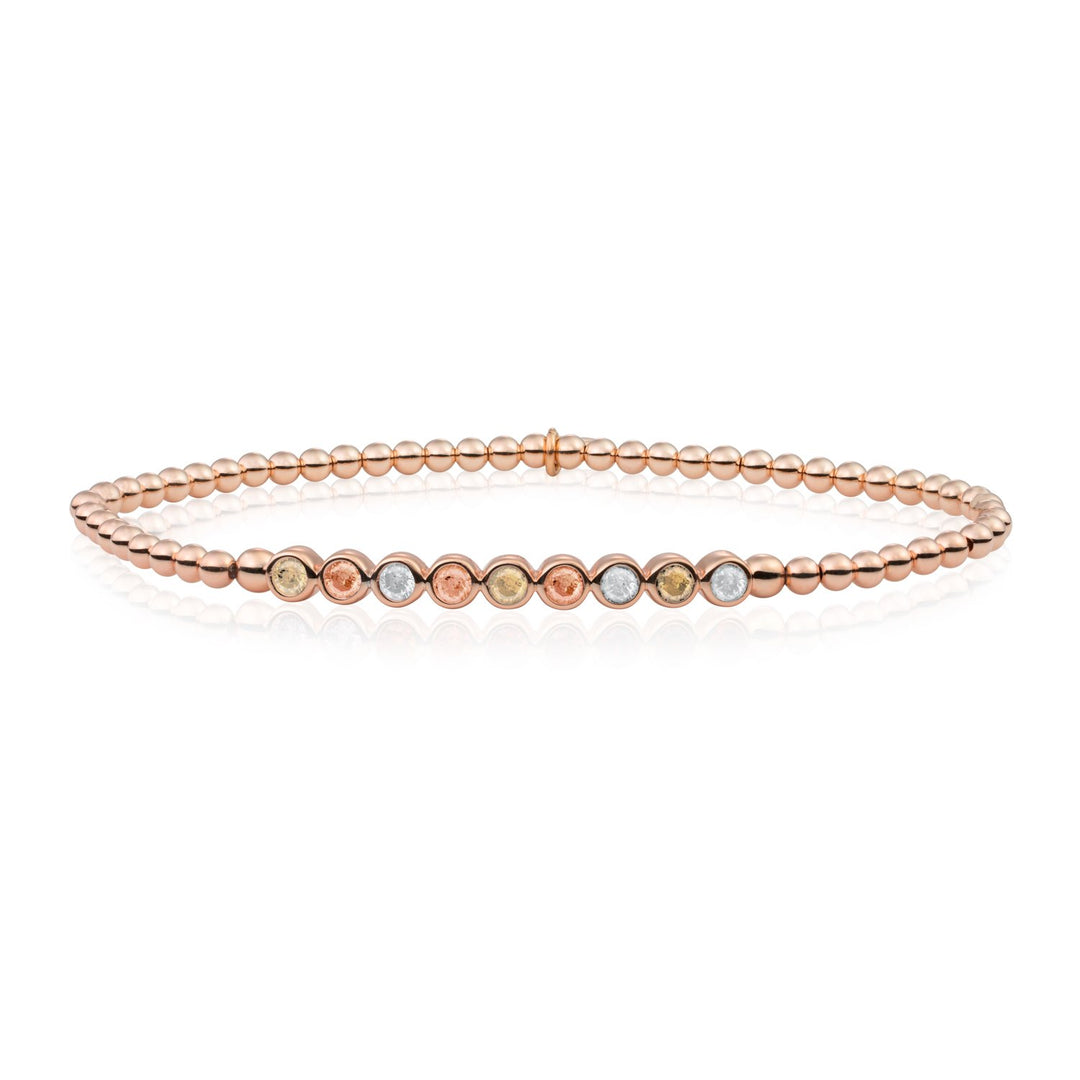 Yellow Flame, CZ Tube Bracelet | Rose Gold Plated