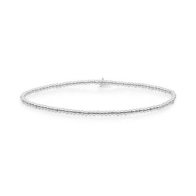 Saturn silver beads bracelet - 2mm