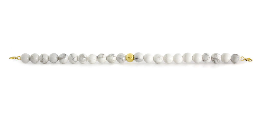 Howlite Orbit Bracelet with Clasps - 6MM - Sparkling Jewels