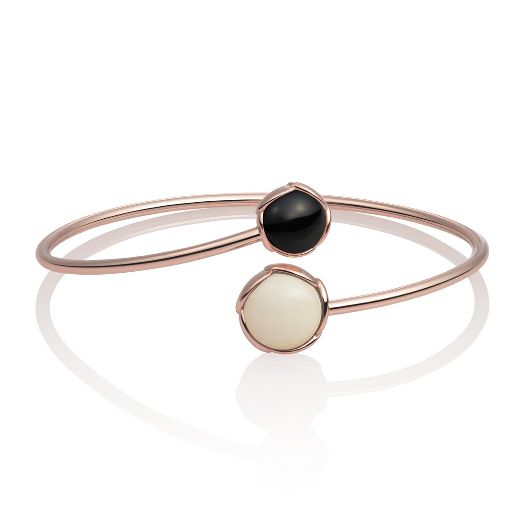 Blossom Bangle - Mother of Pearl & Onyx