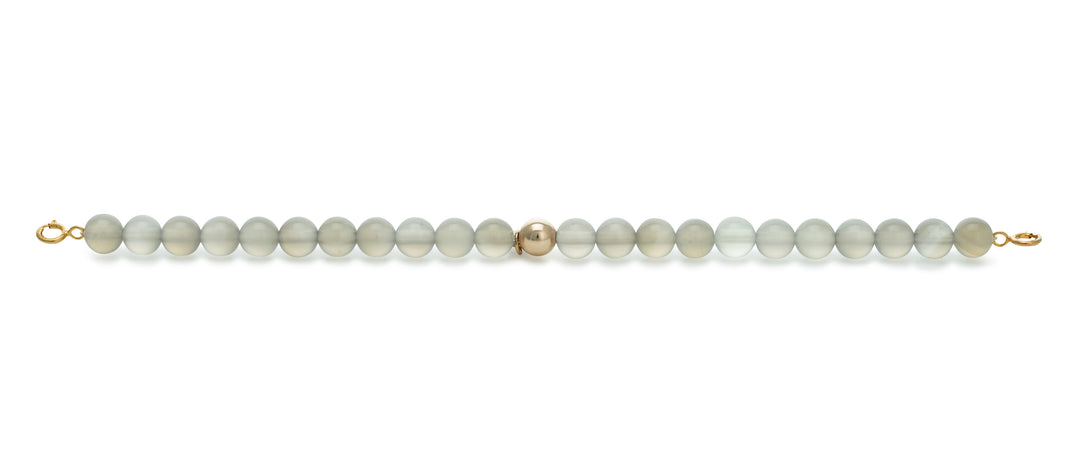 Grey Agate Orbit bracelet with clasps - 6MM - Sparkling Jewels